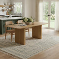 Natural Solid Wood Double Pedestal Base Dining Table - 79-inch
