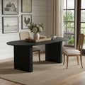Black Solid Wood Double Pedestal Base Oval Dining Table - 79-inch