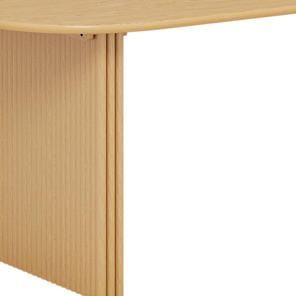 Natural Solid Wood Double Pedestal Base Oval Dining Table - 79-inch