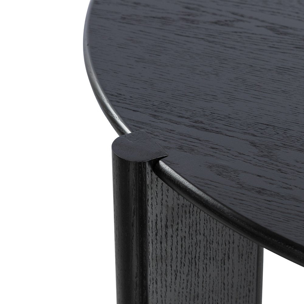 Black Solid Wood Three Leg Base Round Top Dining Table - 42-inch