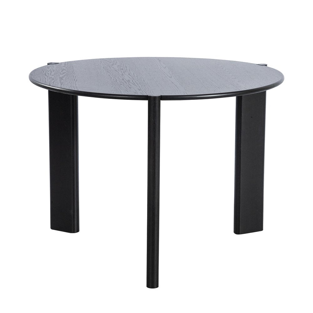 Black Solid Wood Three Leg Base Round Top Dining Table - 42-inch