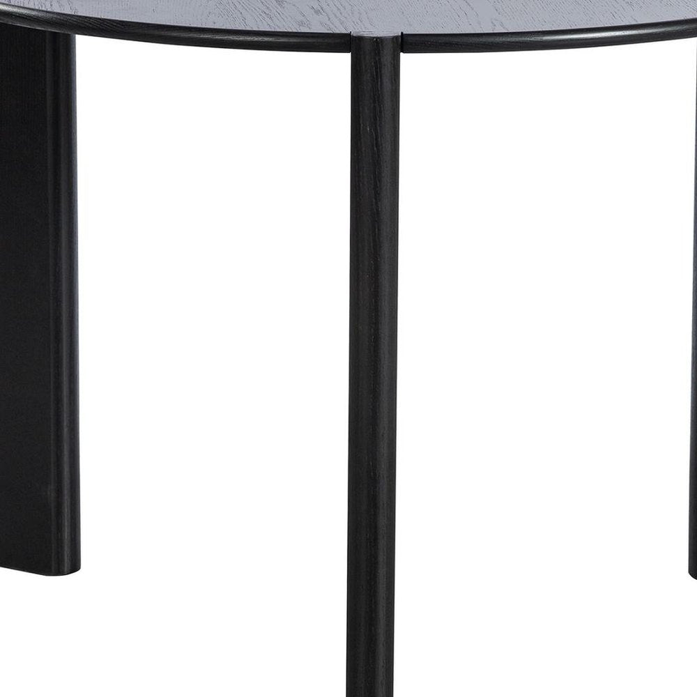 Black Solid Wood Three Leg Base Round Top Dining Table - 42-inch