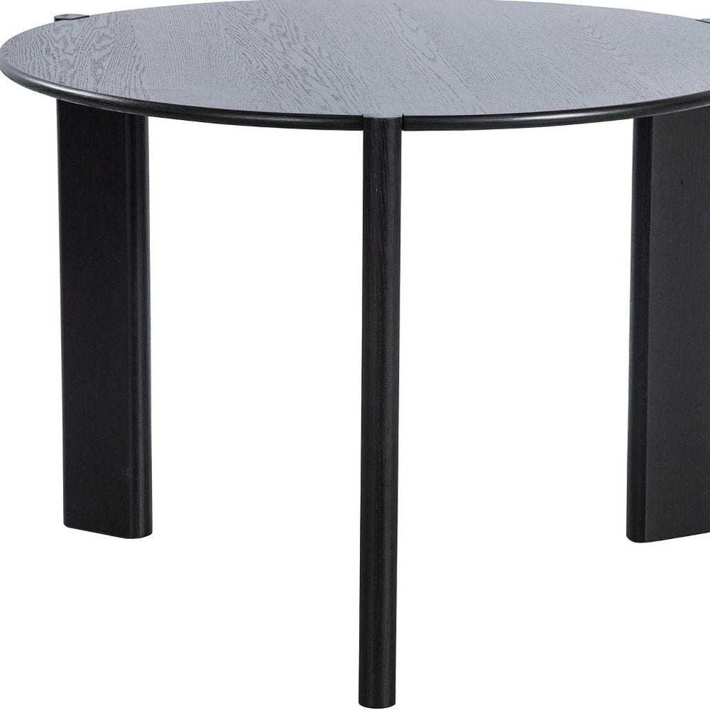 Black Solid Wood Three Leg Base Round Top Dining Table - 42-inch