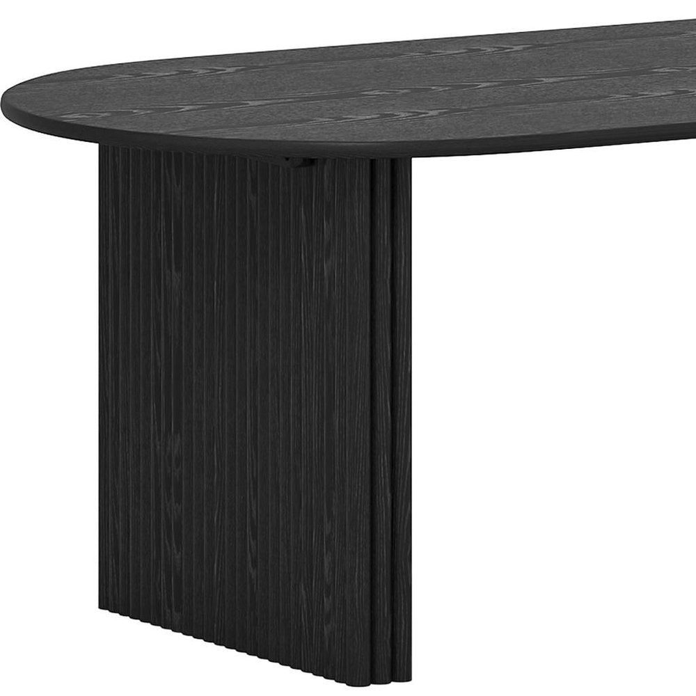 Black Solid Wood Double Pedestal Base Oval Dining Table - 67-inch