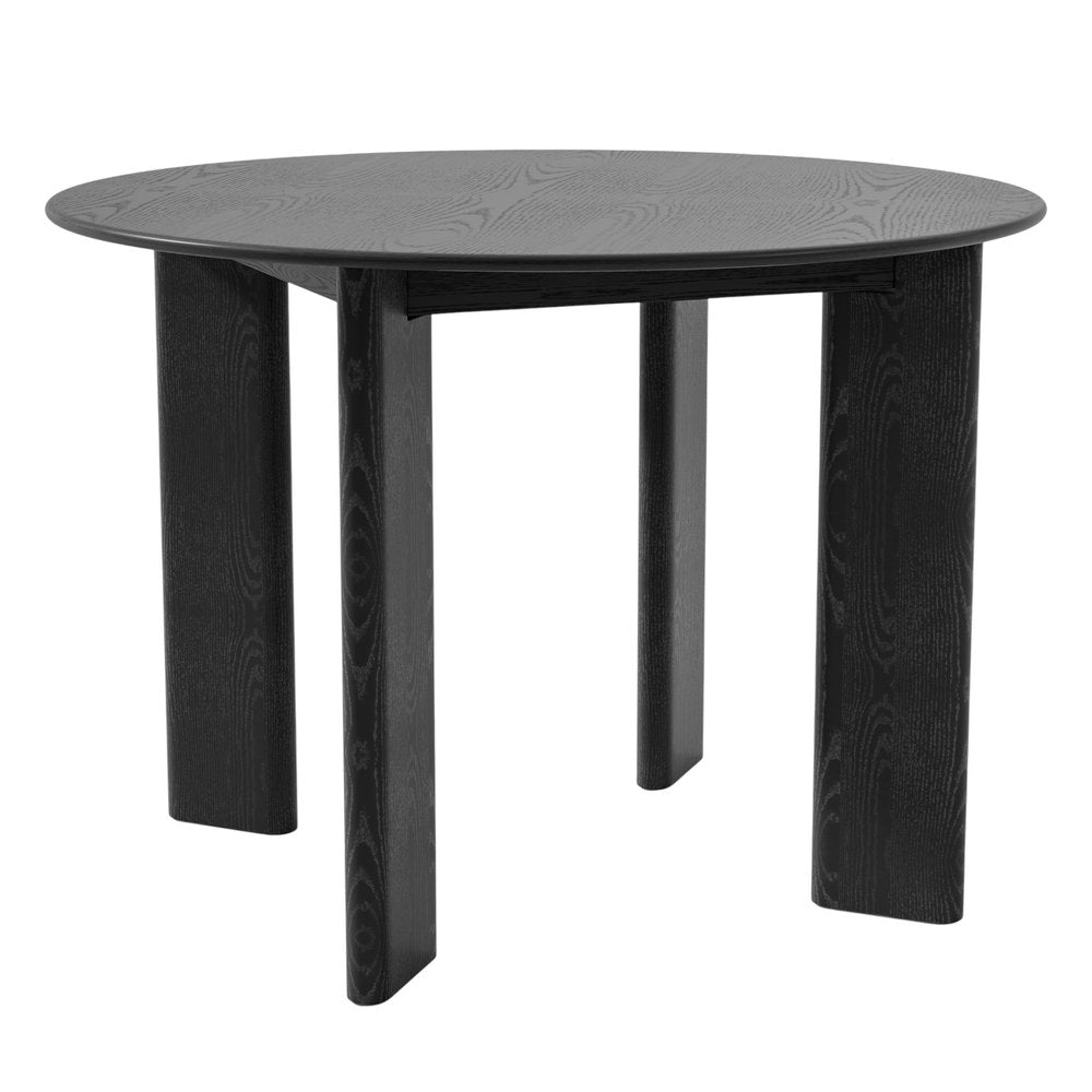 Black Solid Wood Round Top Dining Table - 42-inch