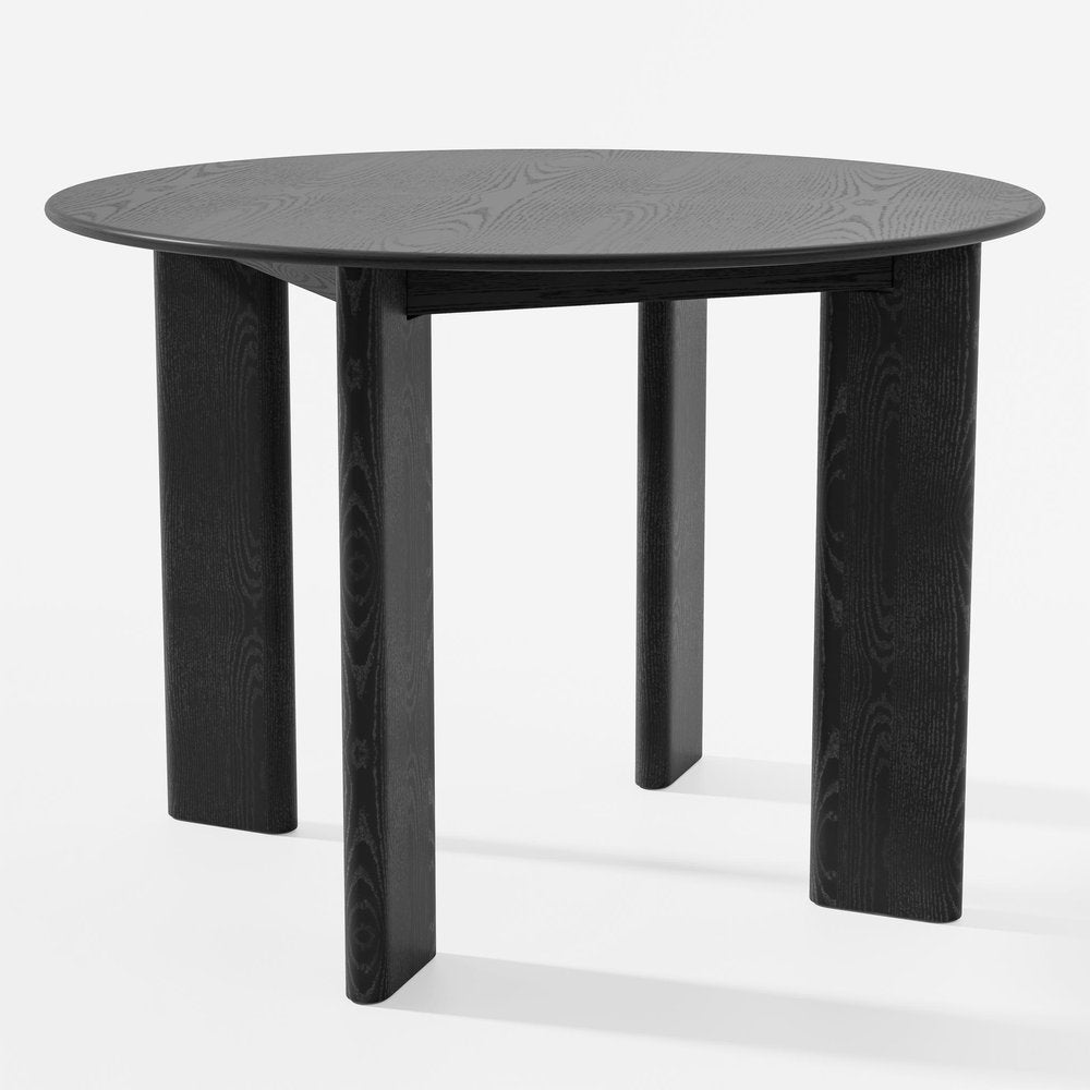 Black Solid Wood Round Top Dining Table - 42-inch