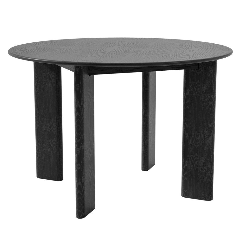 Black Solid Wood Round Top Dining Table - 45-inch