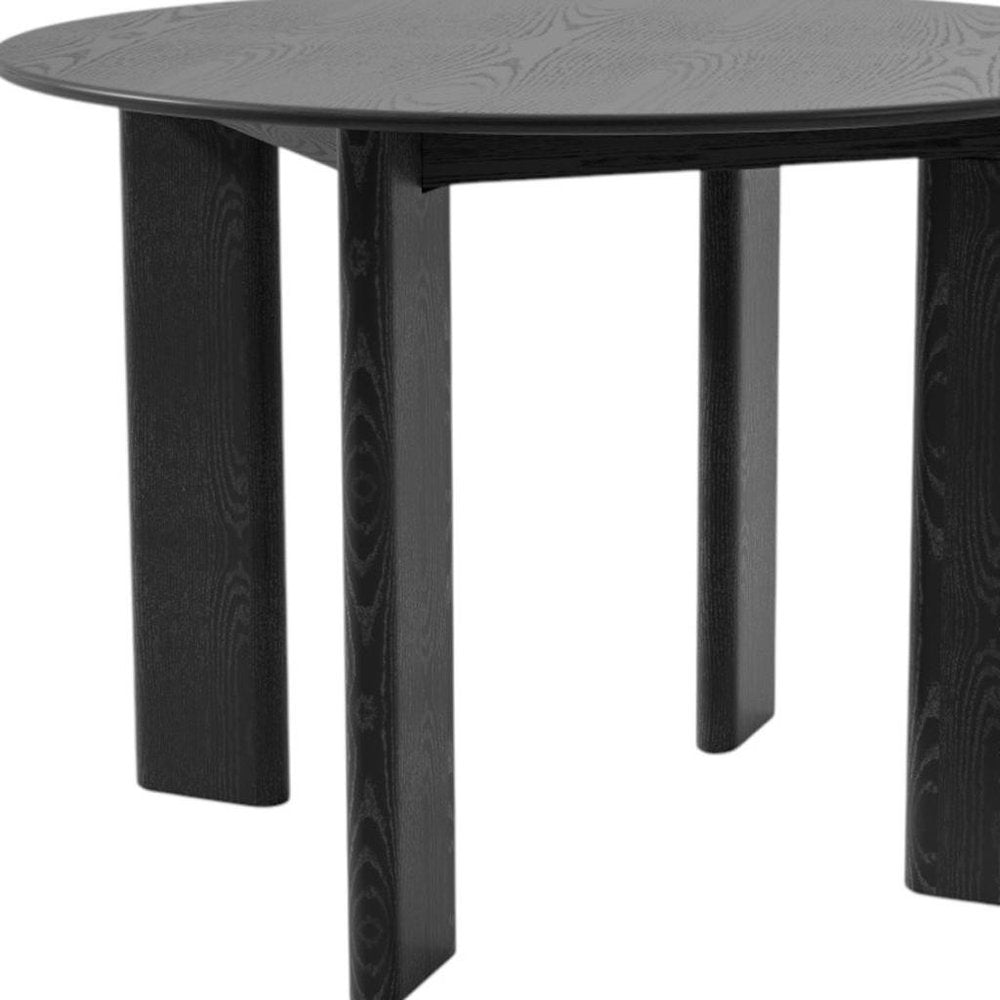 Black Solid Wood Round Top Dining Table - 42-inch