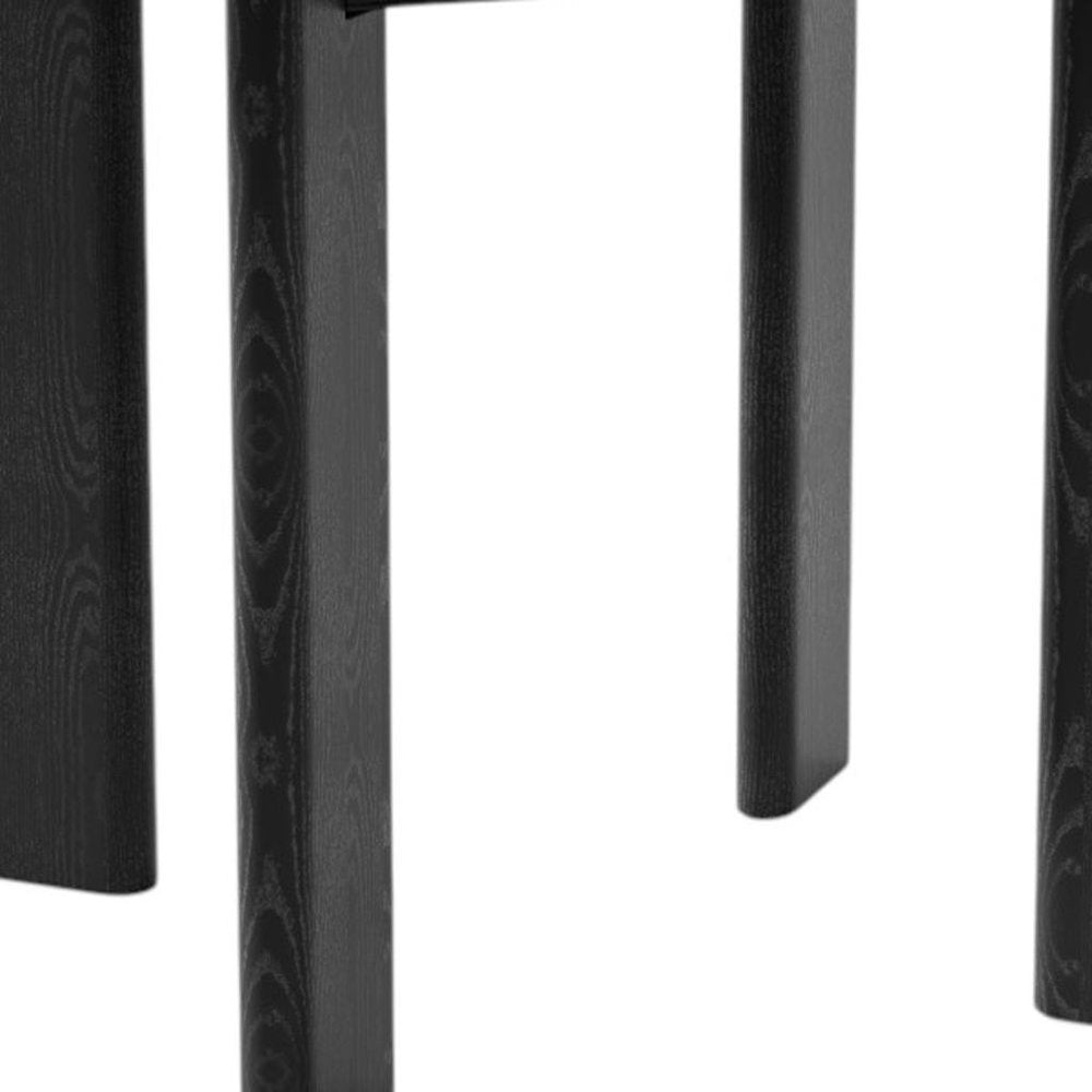 Black Solid Wood Round Top Dining Table - 42-inch