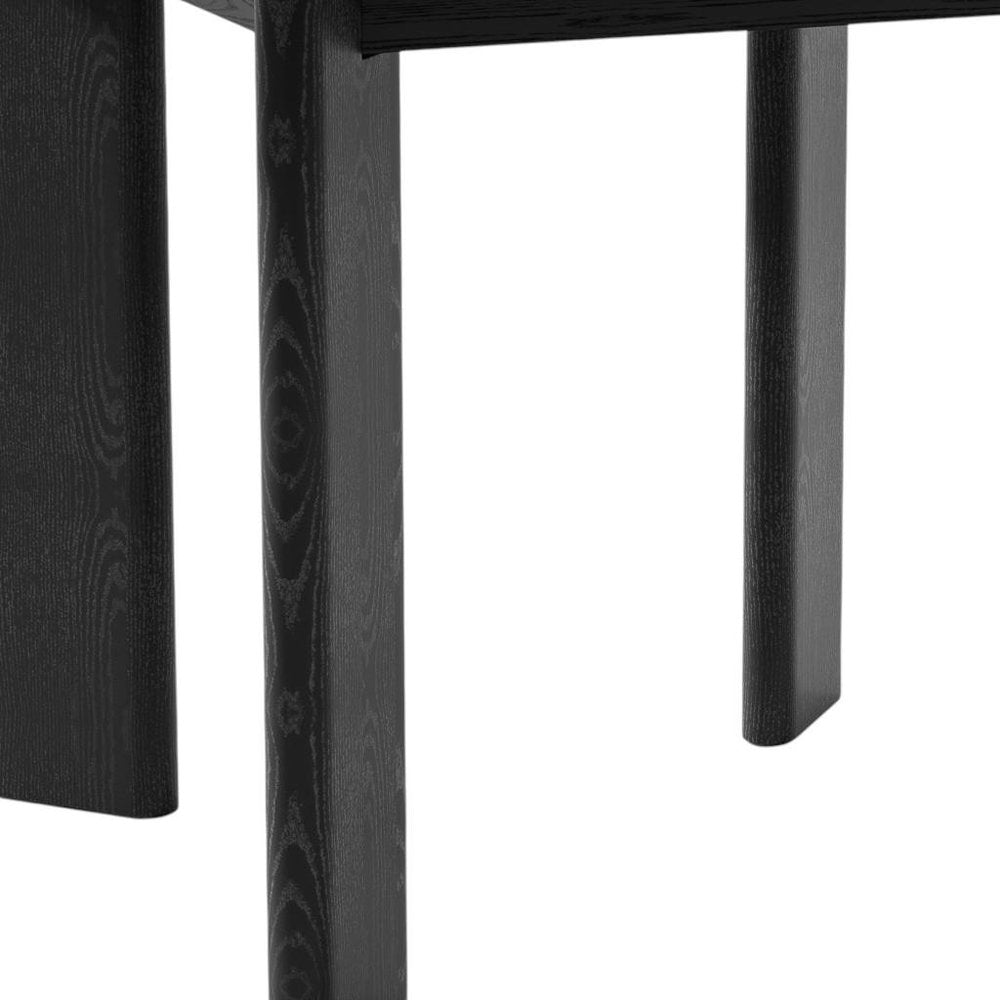 Black Solid Wood Round Top Dining Table - 45-inch