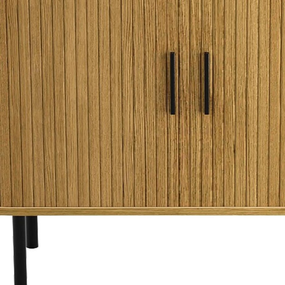 Natural Wood Sideboard with Two Sliding Doors - 47-inch