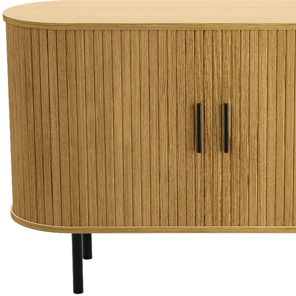 Natural Wood Sideboard with Two Sliding Doors - 47-inch
