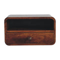 Brown Solid Wood One Drawer Floating Nightstand - 18-inch