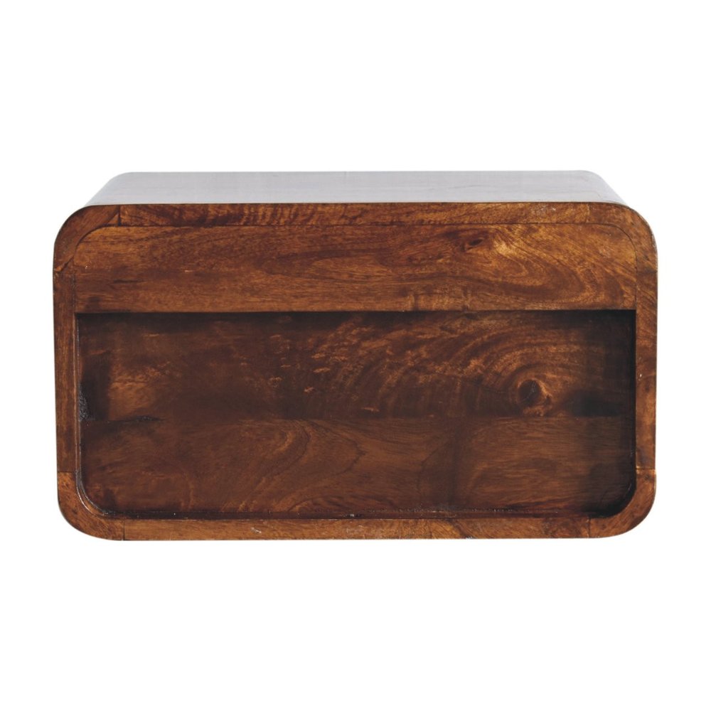 Brown Solid Wood One Drawer Floating Nightstand - 18-inch
