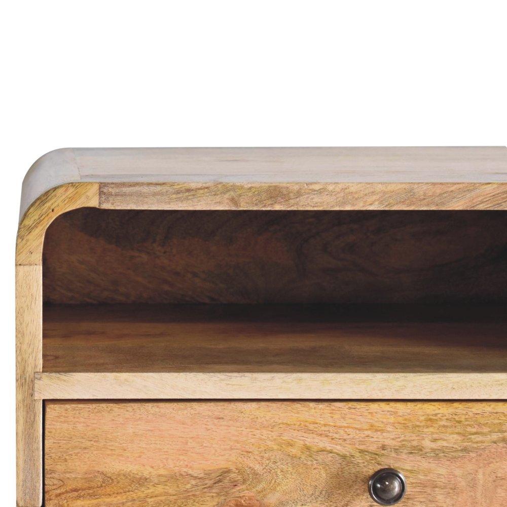 Brown Solid Wood One Drawer Floating Nightstand - 18-inch