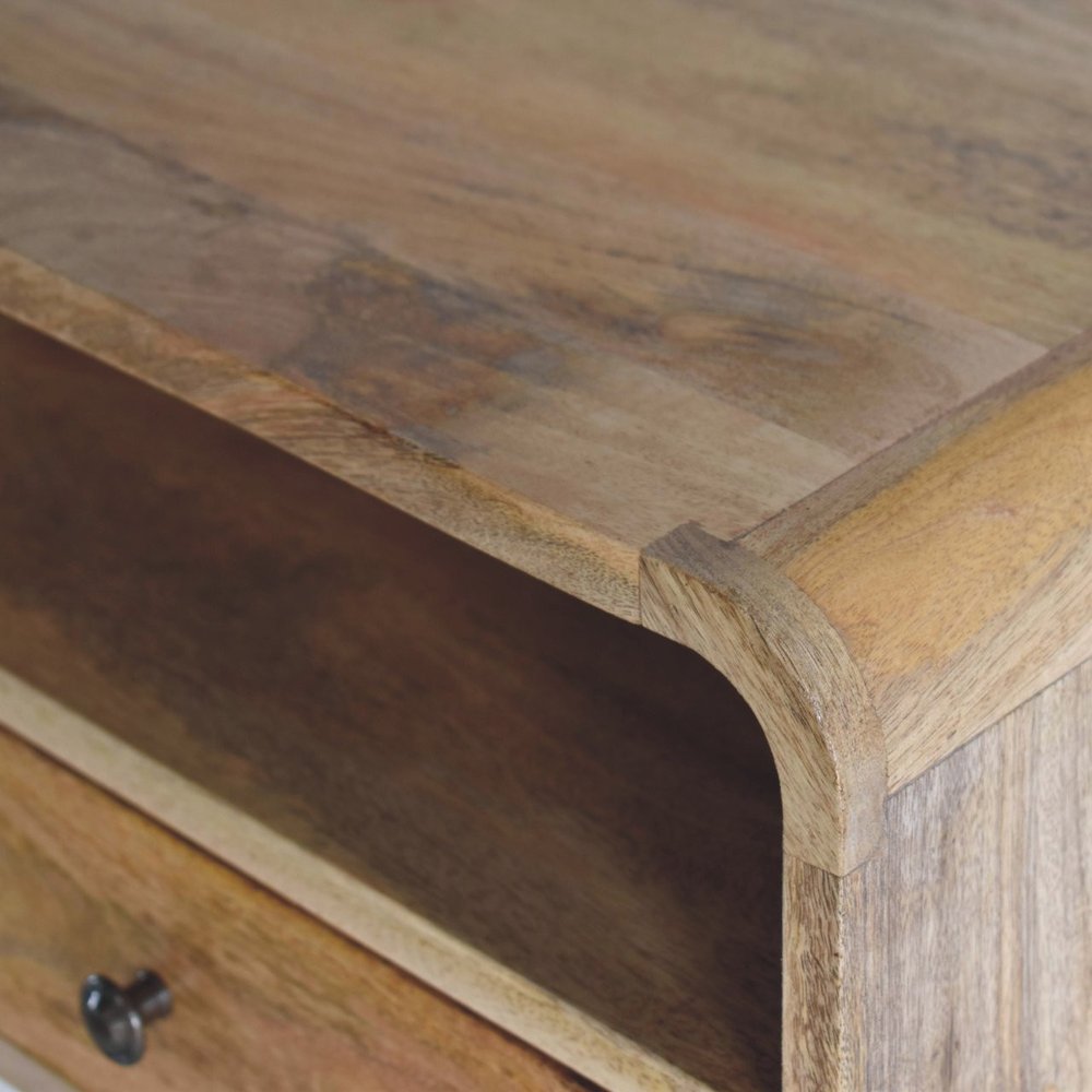 Brown Solid Wood One Drawer Floating Nightstand - 18-inch