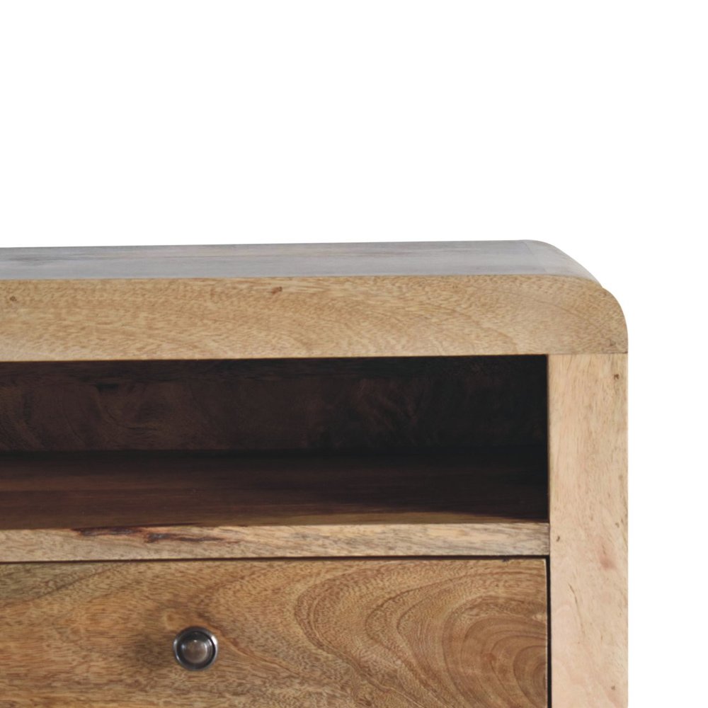 Brown Solid Wood One Drawer Floating Nightstand - 18-inch