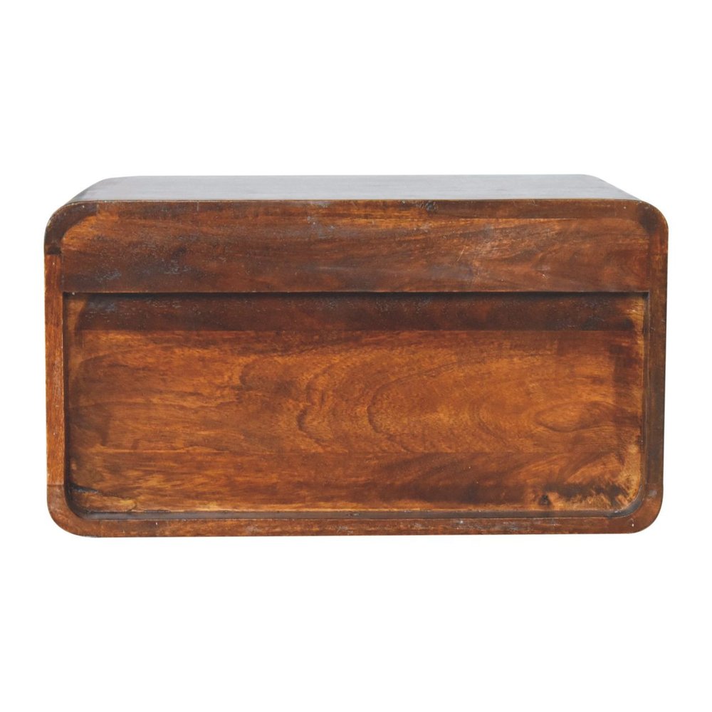 Brown Solid Wood One Drawer Floating Nightstand - 22-inch