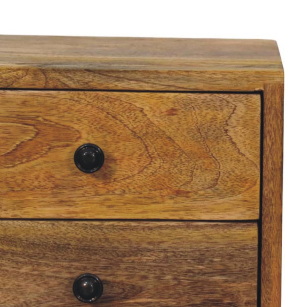 Brown Solid Wood Two Drawer Floating Nightstand - 12-inch