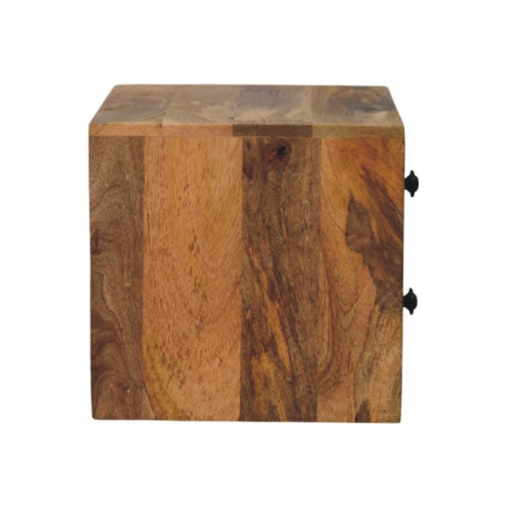Brown Solid Wood Two Drawer Floating Nightstand - 12-inch