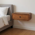 Chestnut Solid Wood Distressed One Drawer Floating Nightstand - 18-inch