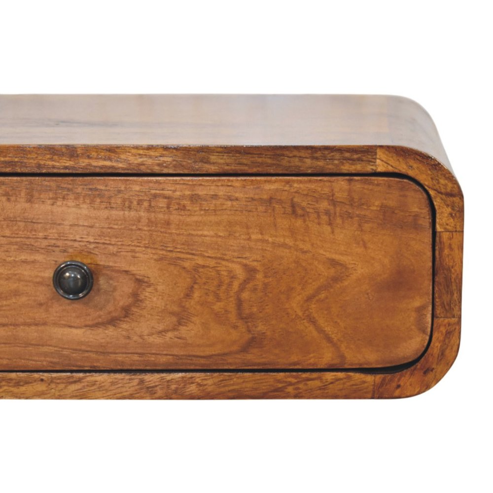 Chestnut Solid Wood Distressed One Drawer Floating Nightstand - 18-inch