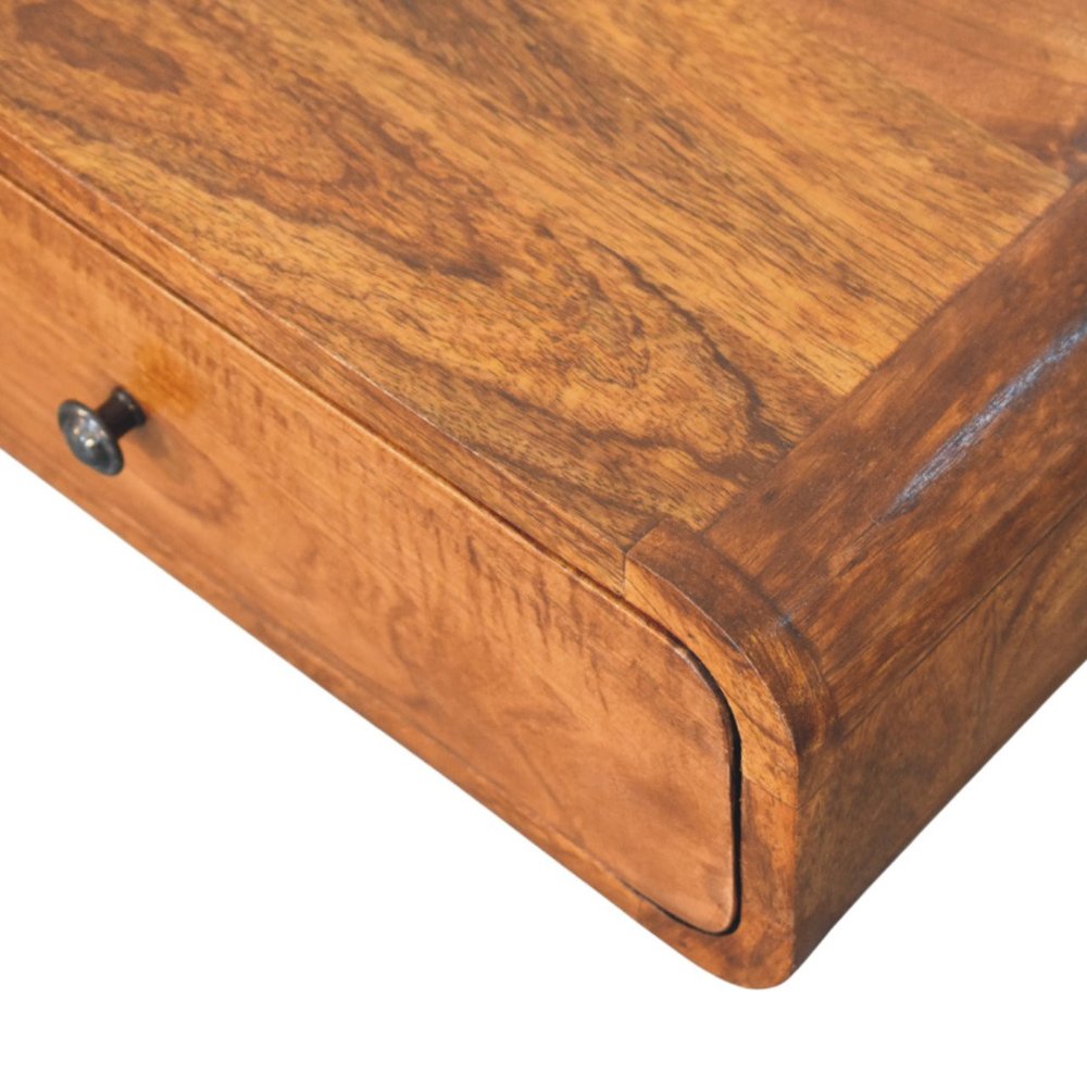 Chestnut Solid Wood Distressed One Drawer Floating Nightstand - 18-inch