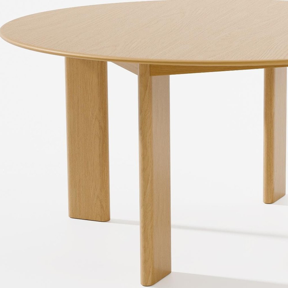 Natural Solid Wood Round Top Dining Table - 59-inch