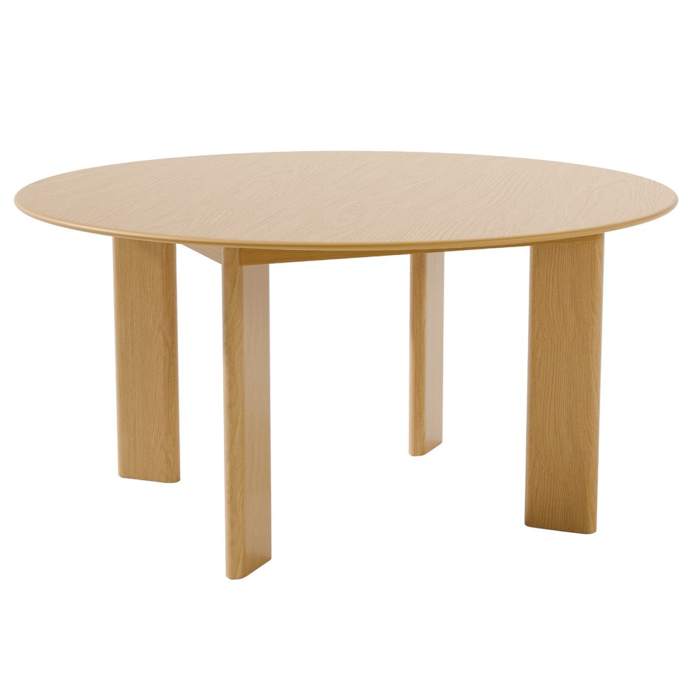 Natural Solid Wood Round Top Dining Table - 59-inch