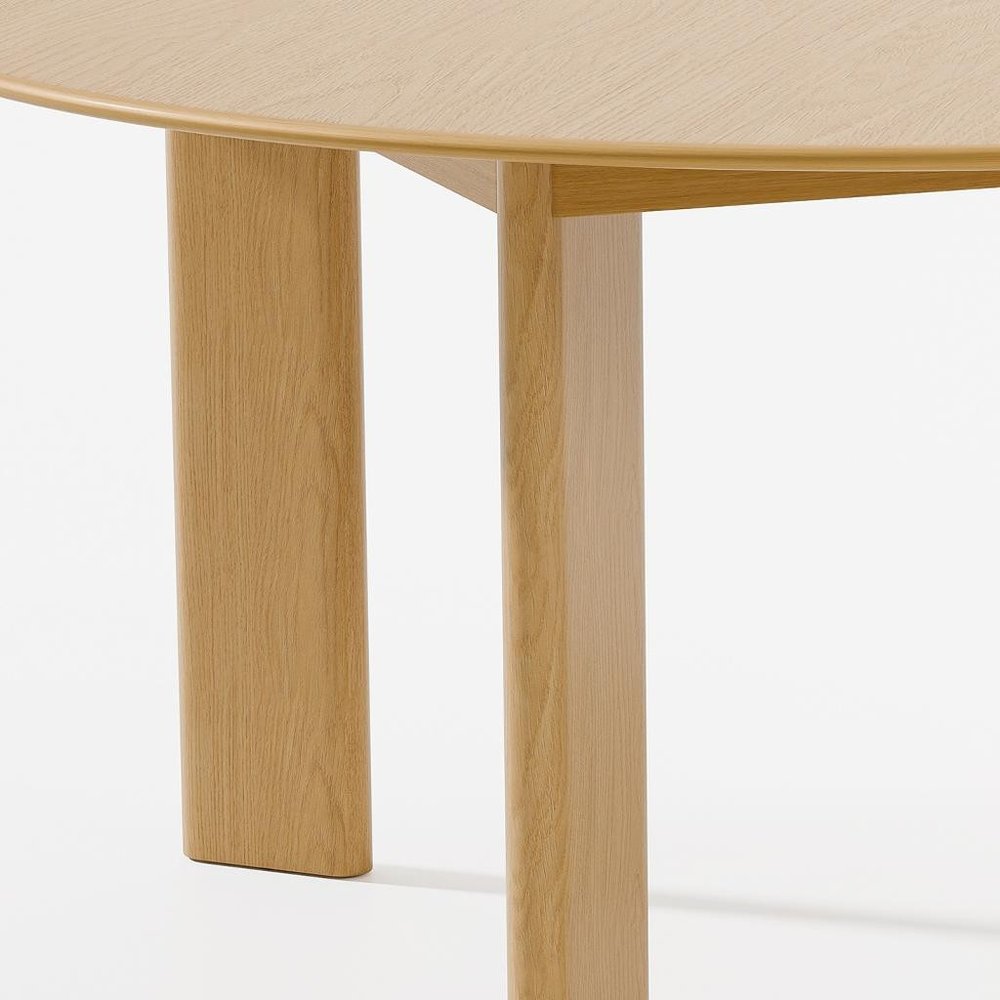 Natural Solid Wood Round Top Dining Table - 59-inch