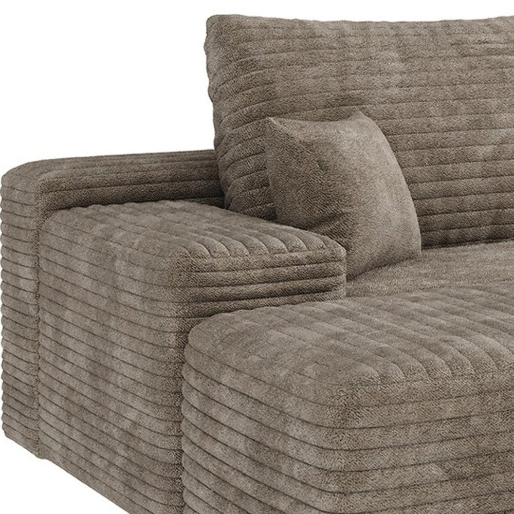 Camel Corduroy Modular Universal Sofa with Ottoman and Toss Pillows