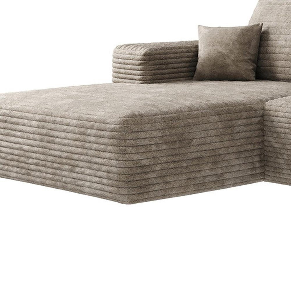 Camel Corduroy Modular Universal Sofa with Ottoman and Toss Pillows