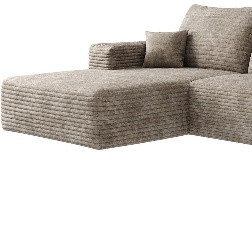 Camel Corduroy Modular Universal Sofa with Ottoman and Toss Pillows