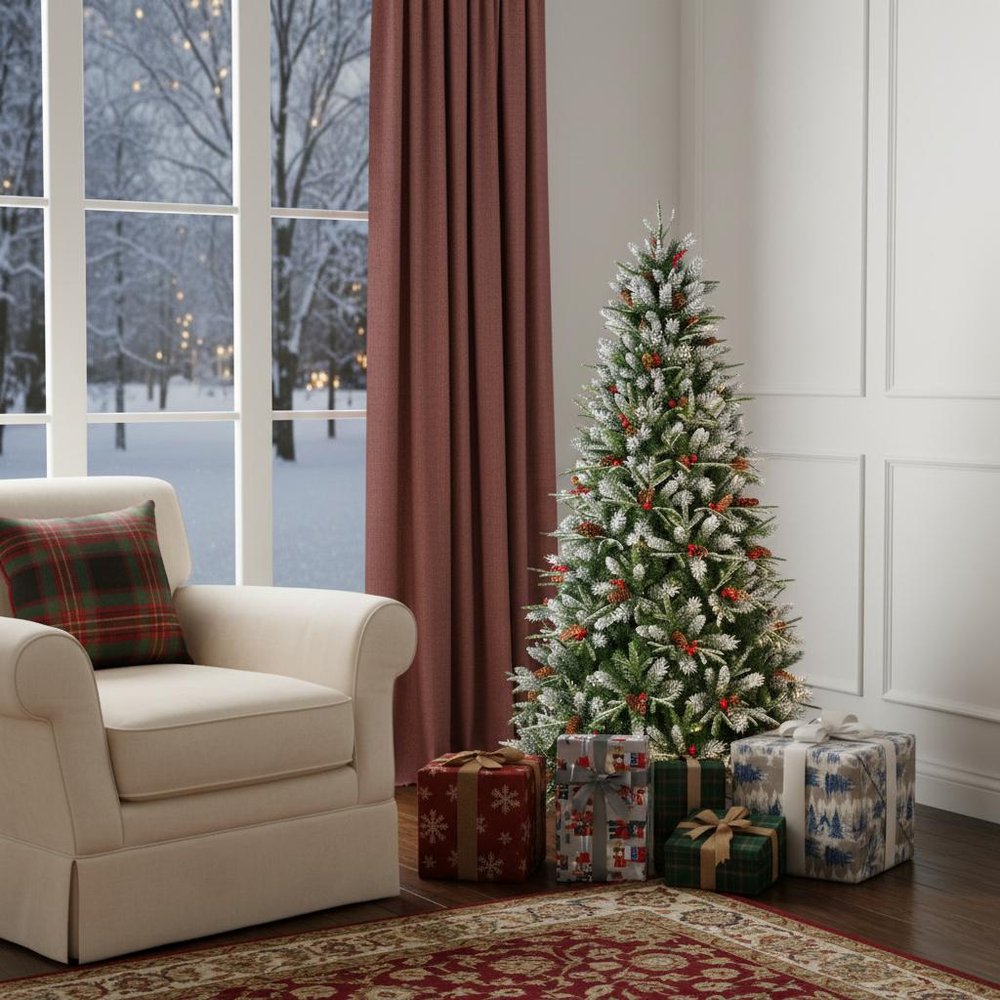 4' White Full Pine Christmas Tree