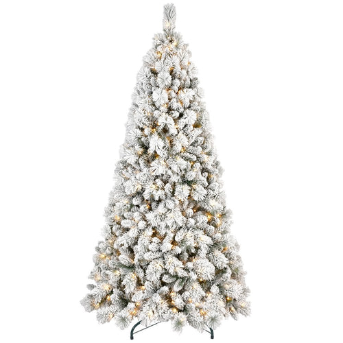 6' Pre Lit Full Flocked Fir Christmas Tree