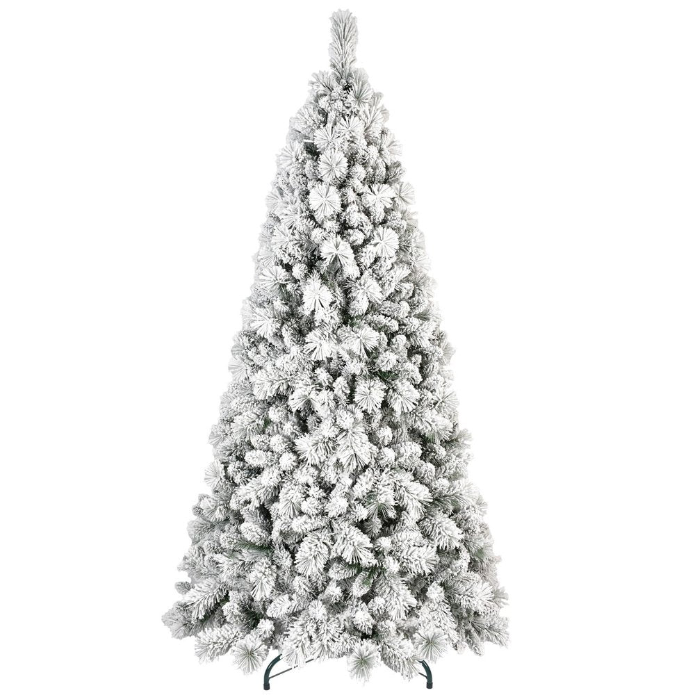 6' Pre Lit Full Flocked Fir Christmas Tree