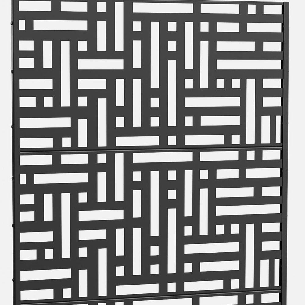 Black Metal Six Panel Screen Room Divider - 72-inch