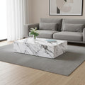 48" White Faux Marble Block Coffee Table