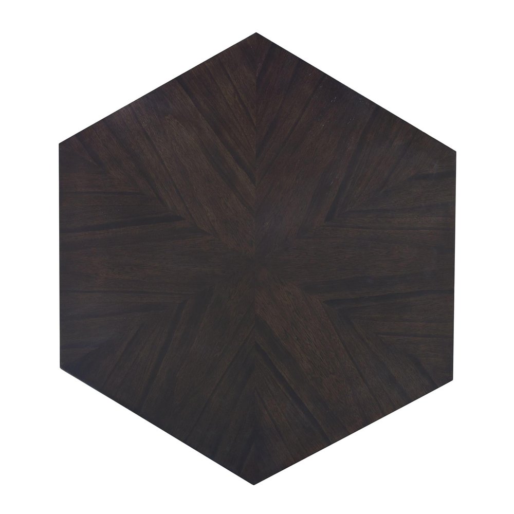 Black Wood Hexagon Block Coffee Table - 50-inch