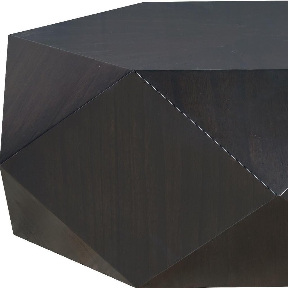 Black Wood Hexagon Block Coffee Table - 50-inch