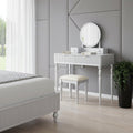 Silver Wood Mirrored Two Drawer Vanity Table - 39-inch