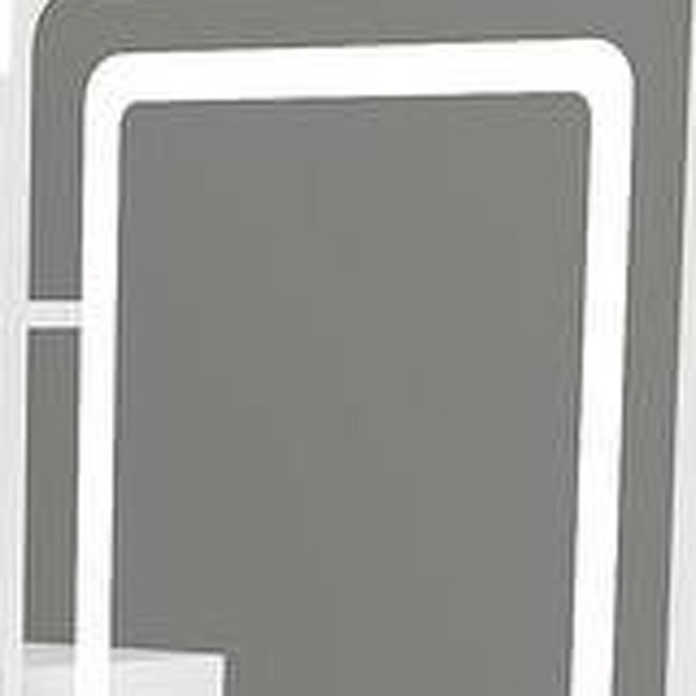 White Wood Mirrored Three Drawer Vanity Table - 43-inch