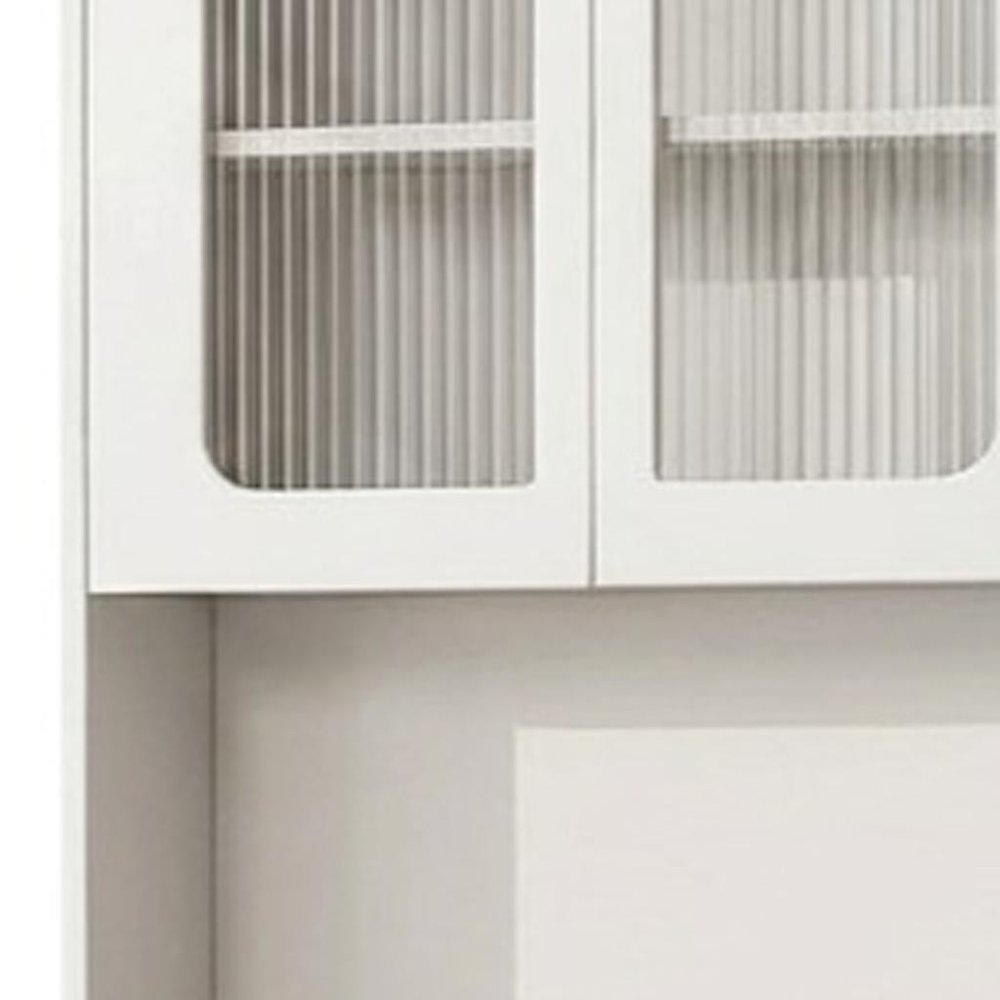 White Wood Mirrored Five Drawer Vanity Table - 19-inch