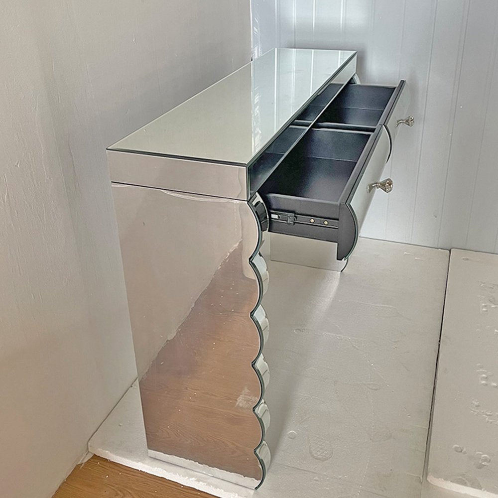 Silver Wood Two Drawer Vanity Table - 39-inch