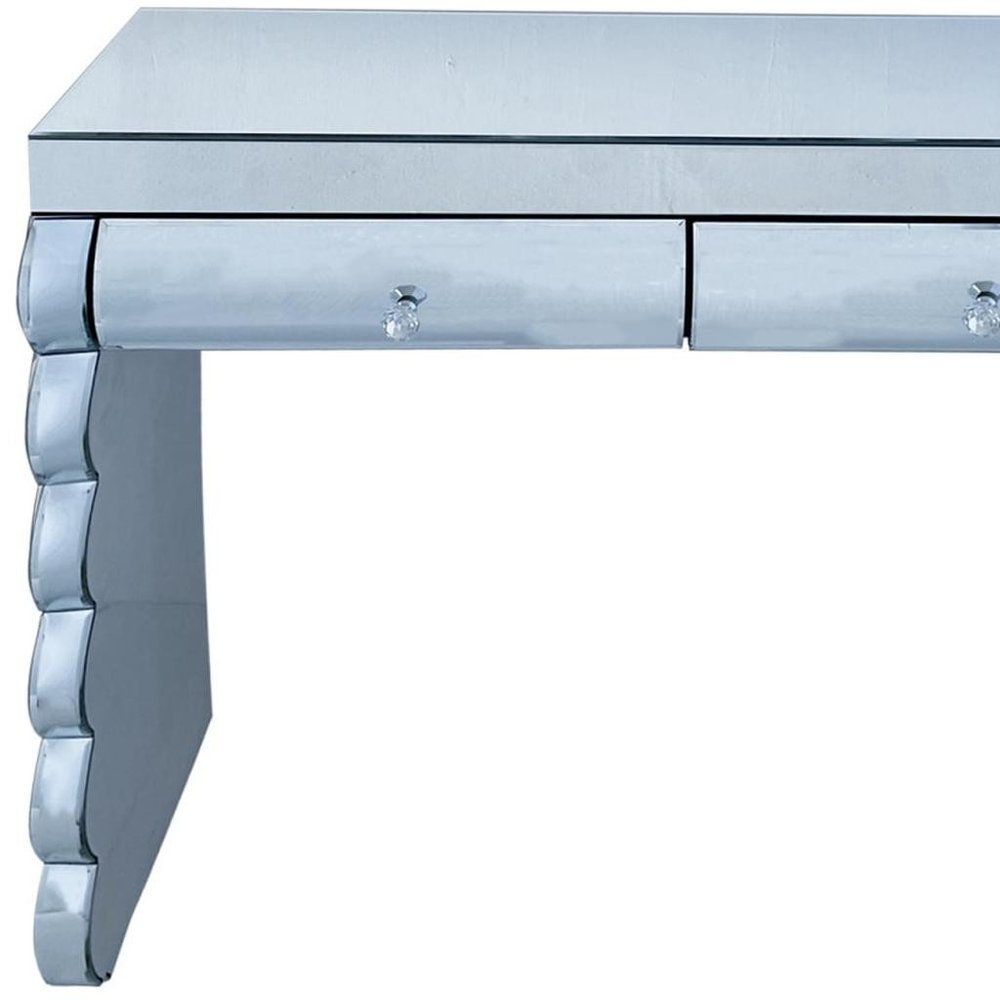 Silver Wood Two Drawer Vanity Table - 39-inch