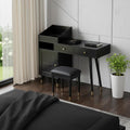 Black Wood Two Drawer Vanity Table - 44-inch