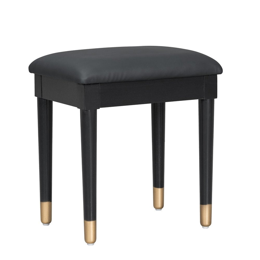 Black Wood Two Drawer Vanity Table - 44-inch