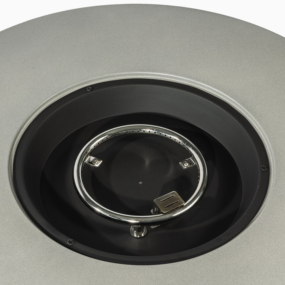 50000 Btu 36 Gray Steel Propane Round Fire Pit with Cover