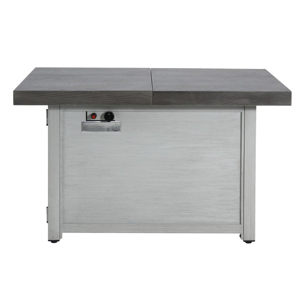 50000 Btu 45 Gray Aluminum Propane Rectangular Fire Pit with Cover