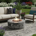 40000 Btu 28 Gray Steel Propane Round Fire Pit with Cover